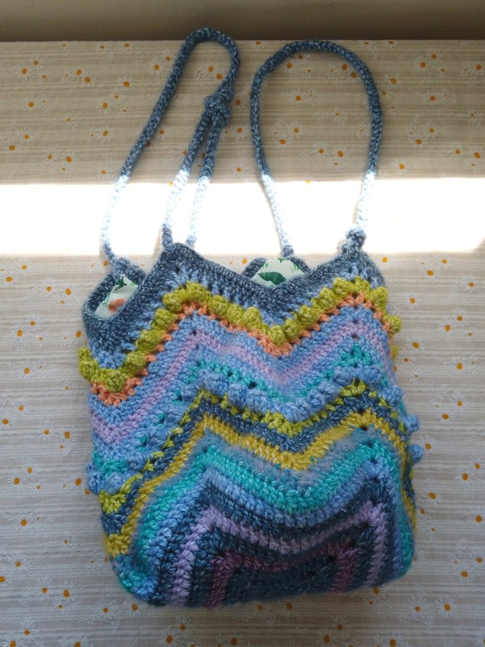 Handmade Crochet Boho Cotton Basket Bag